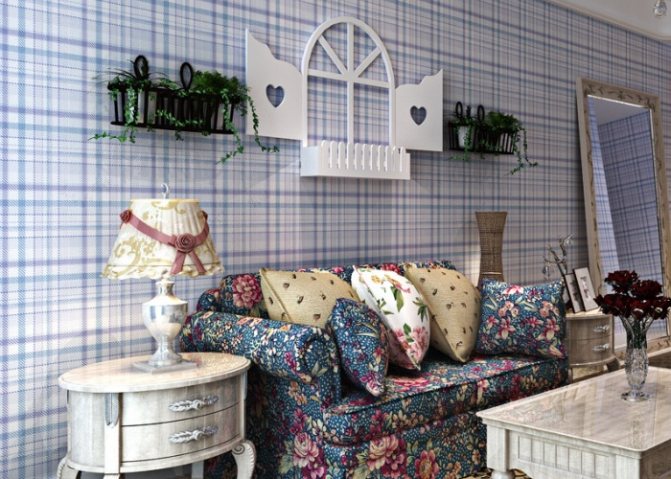 Использование обоев в клетку в интерьере