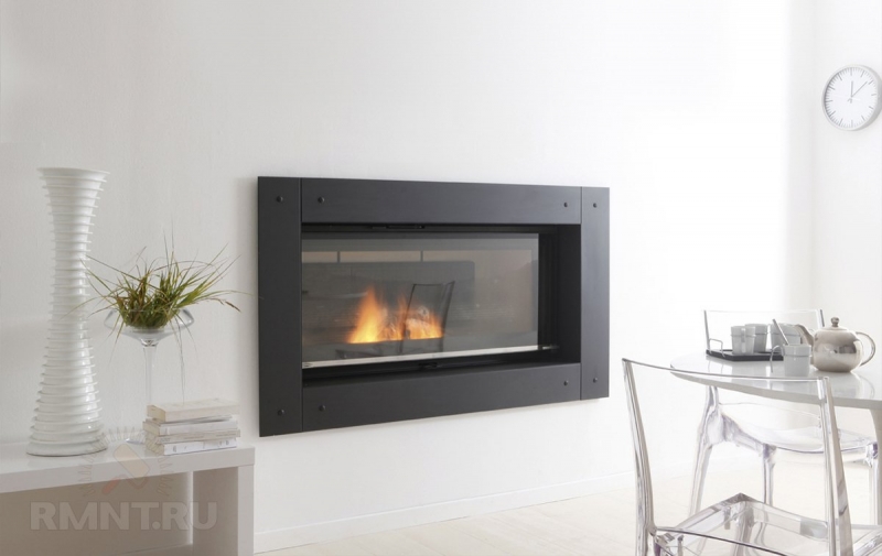 Стальная облицовка камина: фотоподборка